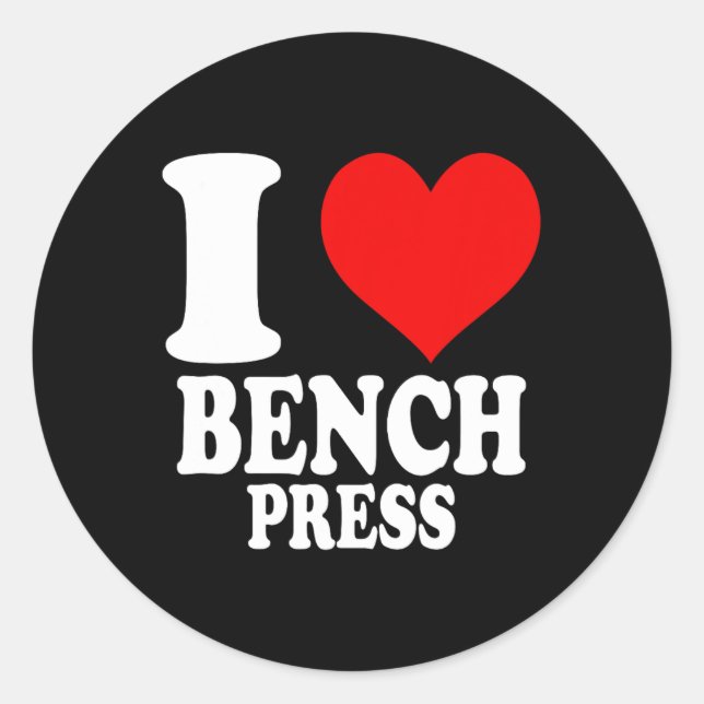 Pegatina Redonda I Love Bench Press 1 (Anverso)