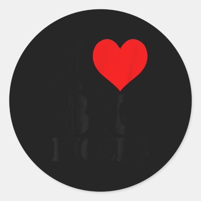 Pegatina Redonda I Love Big Biceps  (Anverso)