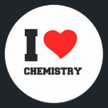 PEGATINA REDONDA I LOVE CHEMISTRY<br><div class="desc">love, cool, cute, comic, couple, family, sports, science, retro, nerd, elegant, fruits</div>