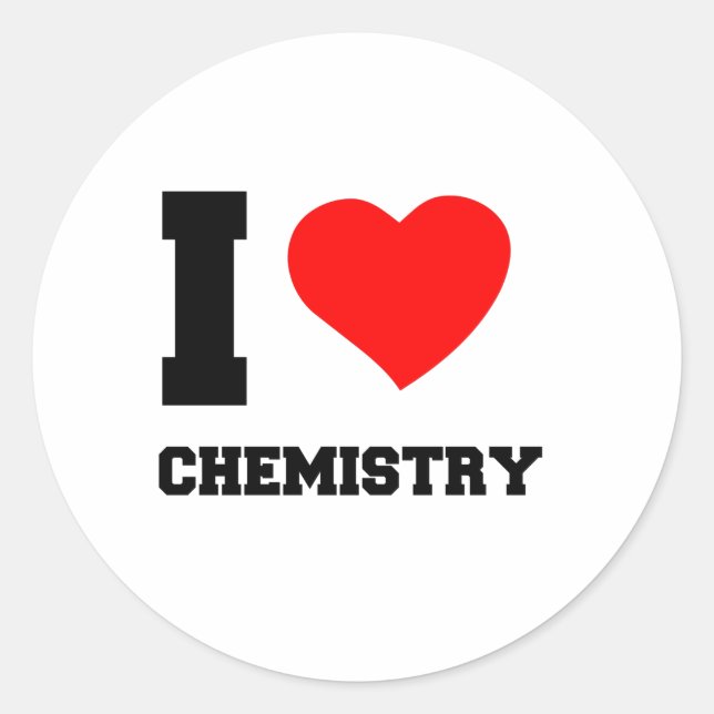 PEGATINA REDONDA I LOVE CHEMISTRY (Anverso)