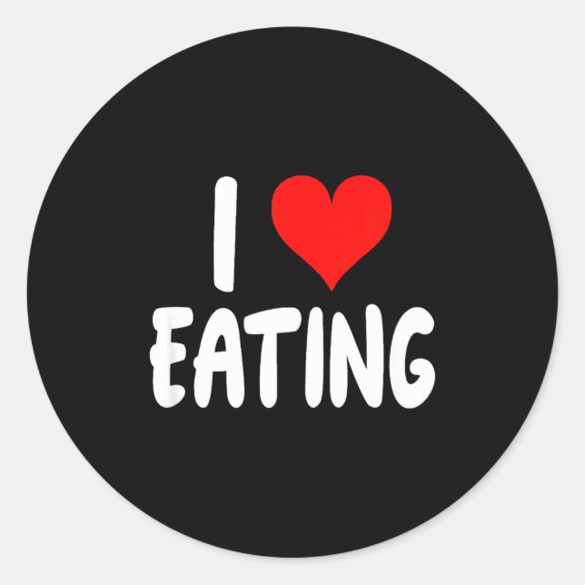 Pegatina Redonda I Love Eating Food - Heart -  (Anverso)