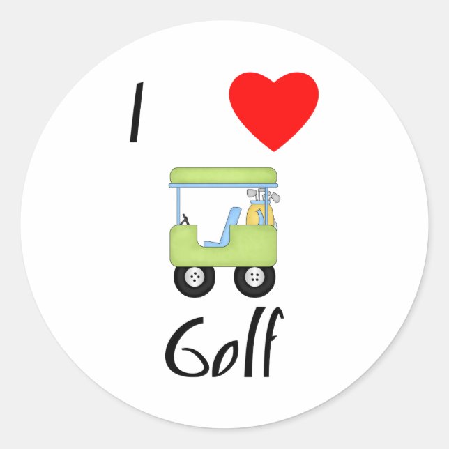 Pegatina Redonda I Love Golf (4) (Anverso)