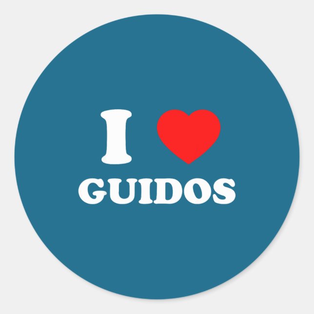 Pegatina Redonda I Love Guidos Funny Italian American Quote  (Anverso)