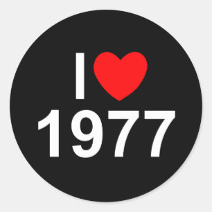 Pegatina Redonda I Love (Heart) 1977