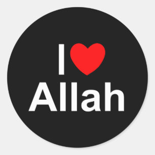 Pegatina Redonda I Love (Heart) Allah