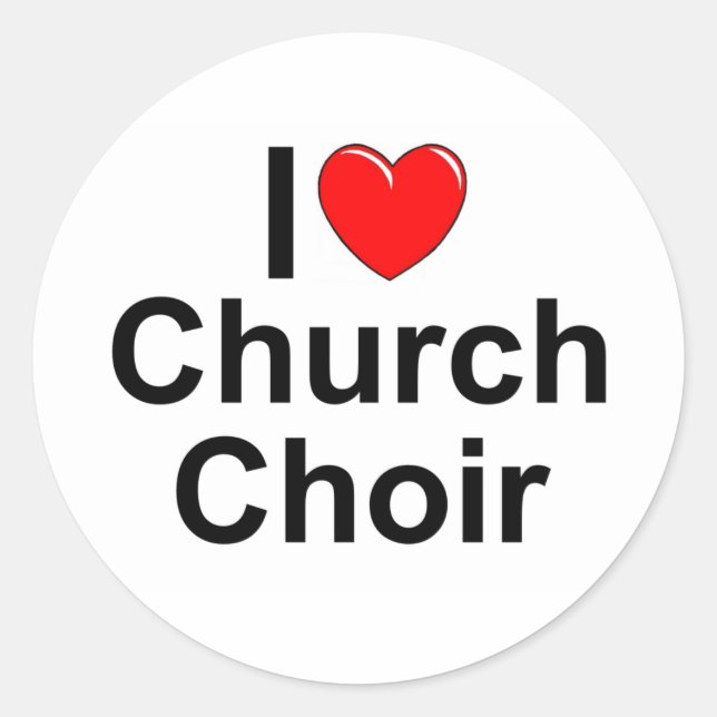 Pegatina Redonda I Love (Heart) Church Choir (Anverso)
