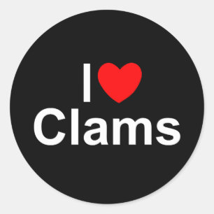 Pegatina Redonda I Love (Heart Clams)