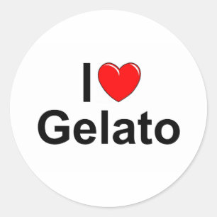 Pegatina Redonda I Love (Heart) Gelato