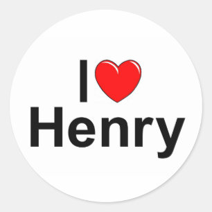 Pegatina Redonda I Love (Heart) Henry