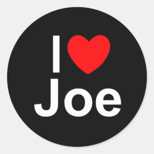 Pegatina Redonda I Love (Heart) Joe