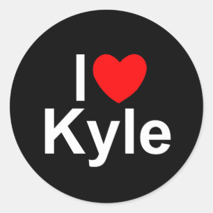Pegatina Redonda I Love (Heart) Kyle