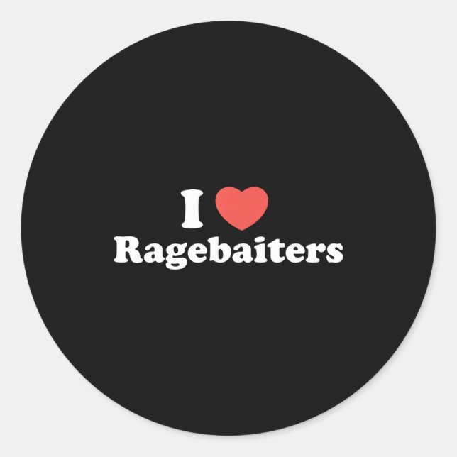 Pegatina Redonda I Love Heart Ragebaiters  (Anverso)