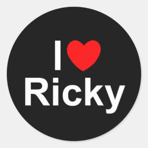 Pegatina Redonda I Love (Heart) Ricky