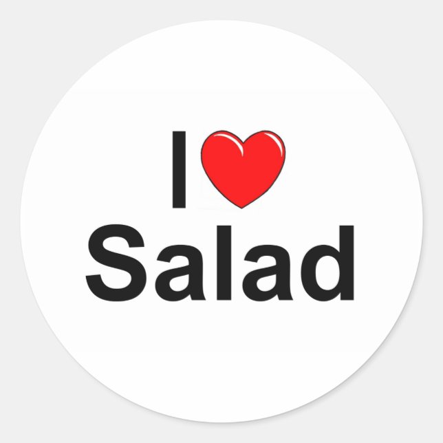 Pegatina Redonda I Love (Heart Salad) (Anverso)