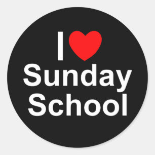 Pegatina Redonda I Love (Heart Sunday School)