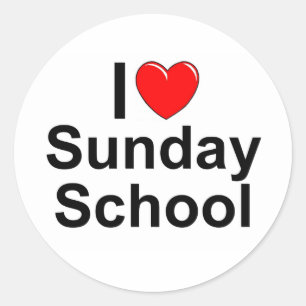 Pegatina Redonda I Love (Heart Sunday School)
