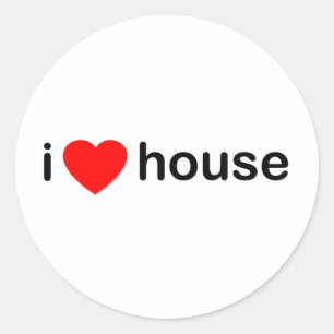 Pegatina Redonda I Love House