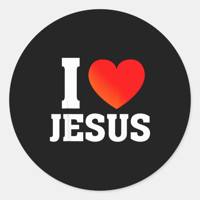 Pegatina Redonda I Love Jesus  (Anverso)