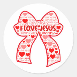 PEGATINA REDONDA I LOVE JESUS BOWS