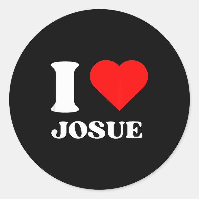 Pegatina Redonda I Love Josue I Heart Josue Name Y2k Valentines Day (Anverso)
