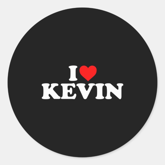Pegatina Redonda I Love Kevin - Heart Long Sleeve  (Anverso)