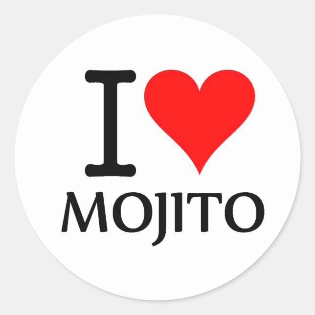 Pegatina Redonda I Love Mojito 3 (Anverso)