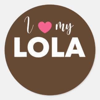 Pegatina Redonda I love my Lola cute Filipino grandmother