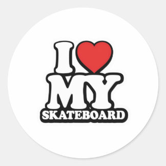 PEGATINA REDONDA I LOVE MY SKATEBOARD!