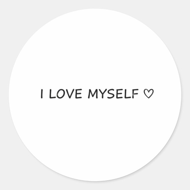 Pegatina Redonda “I Love Myself” Stickers – Cute & Affordable! (Anverso)