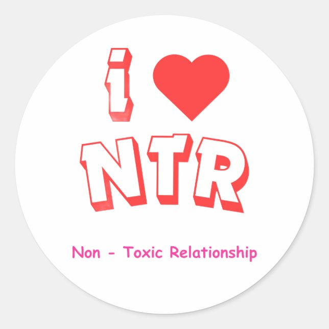 Pegatina Redonda I love NTR (Anverso)