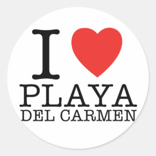 Pegatina Redonda I love Playa del Carmen