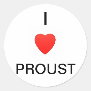 Pegatina Redonda I Love Proust