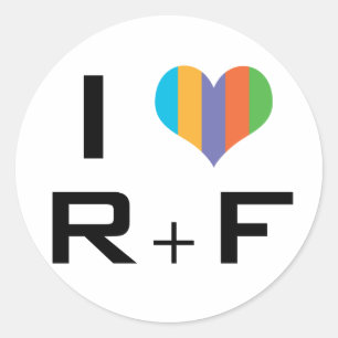 Pegatina Redonda I love R+F