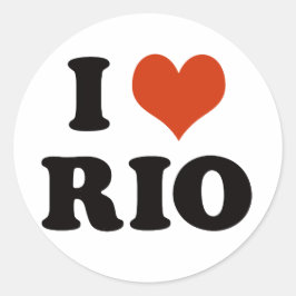 Pegatina Redonda I love rio de janeiro