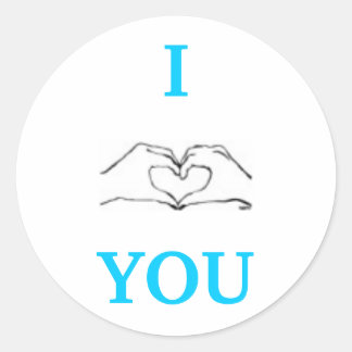 PEGATINA REDONDA I LOVE YOU.