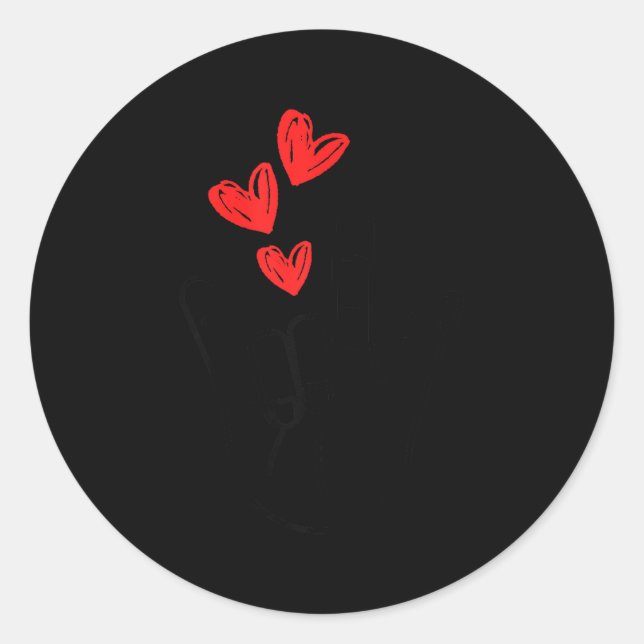 Pegatina Redonda I-love You Hand Sign Heart Women Girls Valentines  (Anverso)
