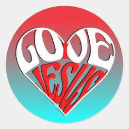 Pegatina Redonda I love you Jesus pixel art