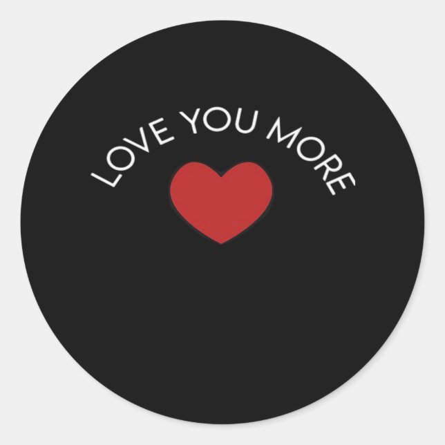 Pegatina Redonda I Love You More Contemporary Design  (Anverso)