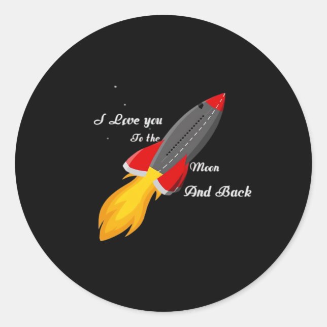 Pegatina Redonda I Love You To The Moon And Back Racket Graphic Sty (Anverso)