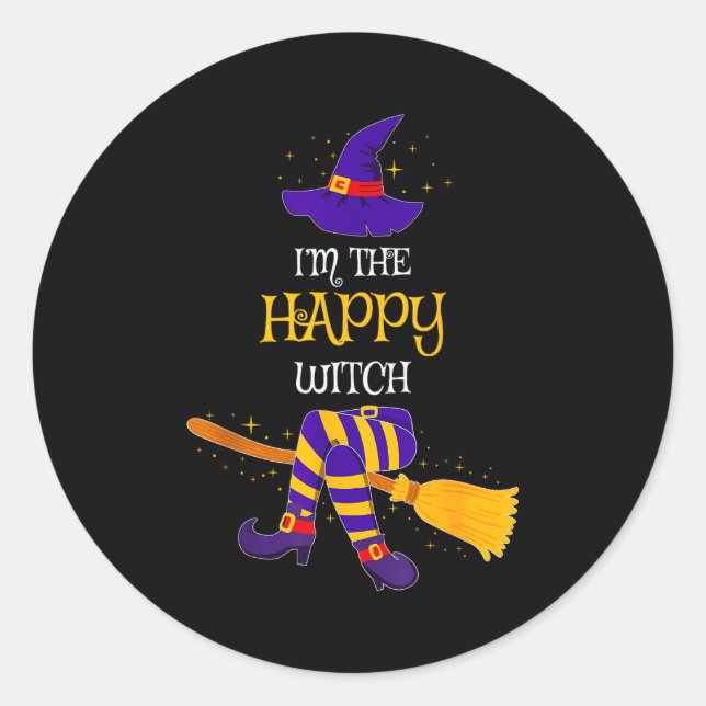 Pegatina Redonda I’m The Happy Witch Family Matching Costume Hallow (Anverso)