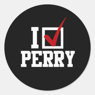 Pegatina Redonda I MARCA DE CONTROL RICK PERRY (blanco)