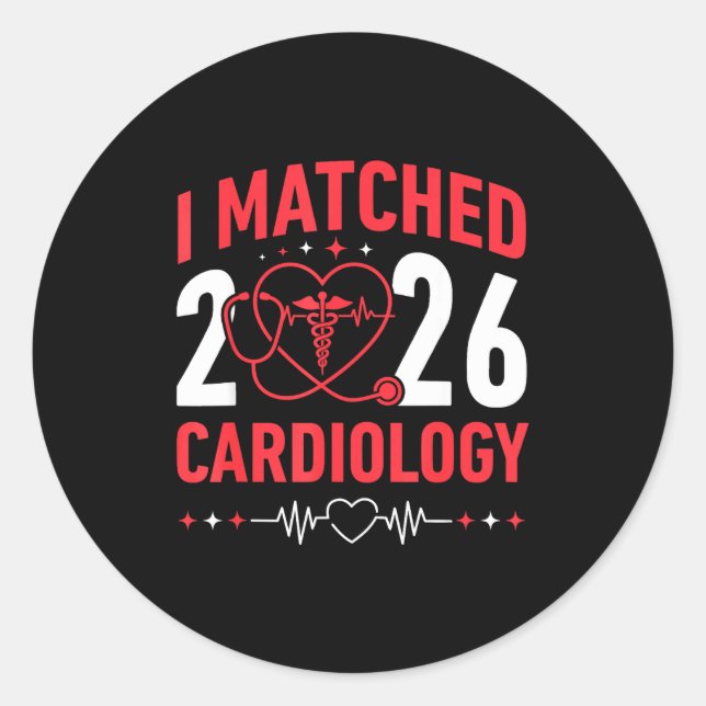 Pegatina Redonda I Matched Cardiology Match Day 2026 Residency Resi (Anverso)