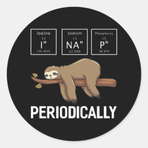 Pegatina Redonda I Na P Periódicamente Graciosa Ciencia De La Quími
