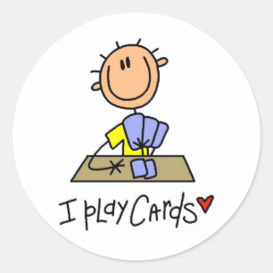 Pegatina Redonda I Play Cards