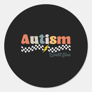 Pegatina Redonda I Rock the Spectrum Autism World Tour Autism Aware