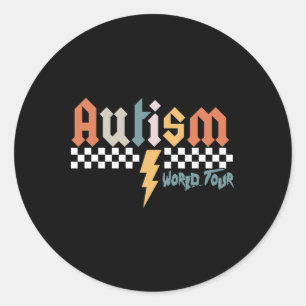 Pegatina Redonda I Rock the Spectrum Autism World Tour Autism Aware