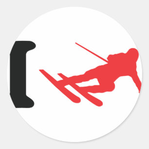 Pegatina Redonda i ski icono