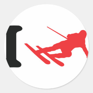 Pegatina Redonda i ski icono