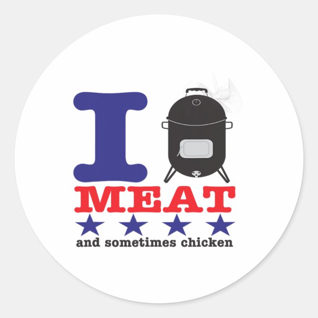 Pegatina Redonda I Smoat Meat Bbq (Anverso)