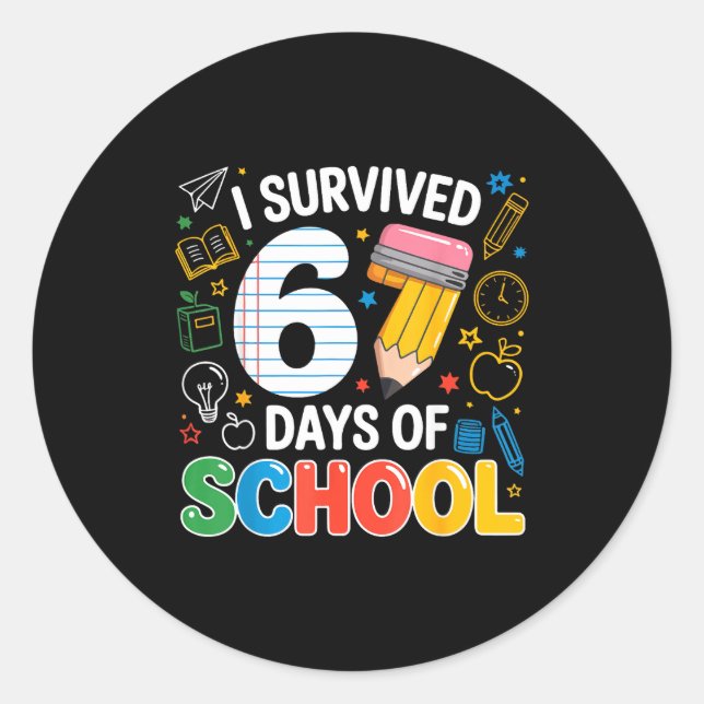 Pegatina Redonda I Survived 67 Days Of School Funny Meme Teacher St (Anverso)